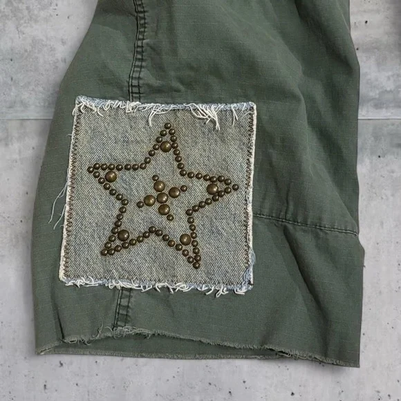 Vintage Y2K Riley Upcycled Military Cargo Pants Crop Boyfriend Cut